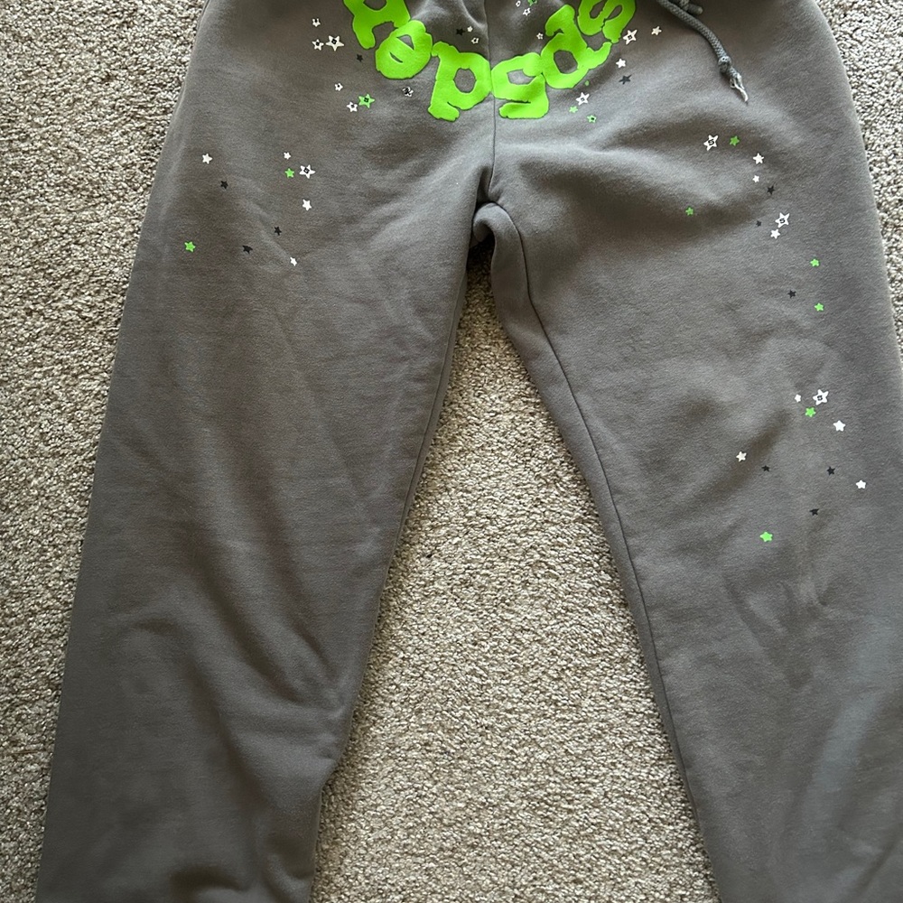NEW Sp5der Worldwide Young Thug Slate Grey Sp5der Wait Web Pants SIZE S !